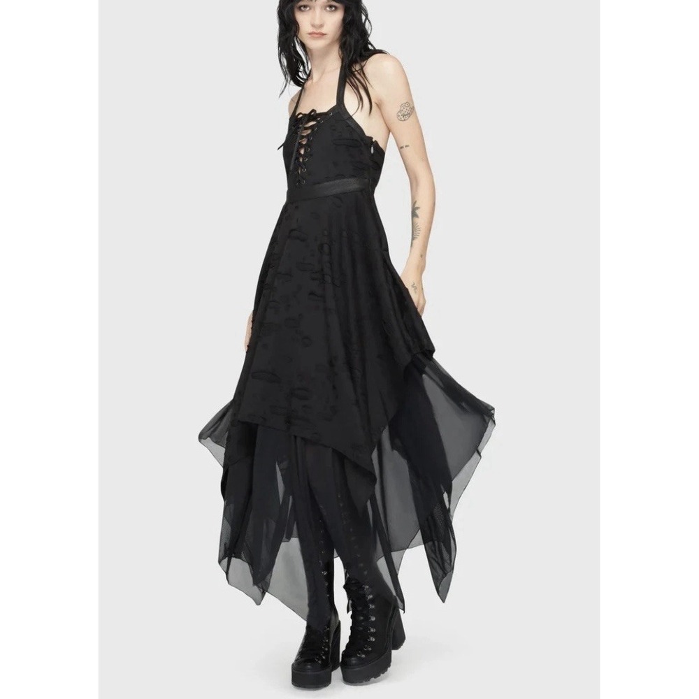 Killstar Badlands Dress XXL Maxi Halter Neck Women Whimsigoth Goth‎ NWT